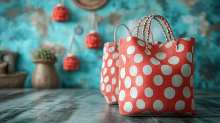 mokup 3d render, shopping bags on a ping with blue background