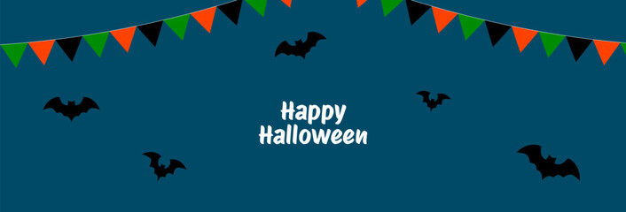 Happy halloween greeting text design. Halloween celebration banner. Vector illustration