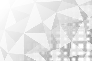 Obraz premium White Geometric Polygon Pattern Background. Technology Banner Wallpaper. Abstract Business Backdrop. Vector Illustration