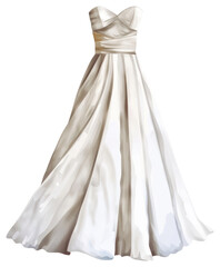 PNG Elegant white wedding gown illustration