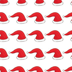 Christmas background. Seamless pattern in hand draw style
