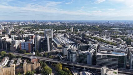 Paddington London Westway road UK ,drone,aerial..