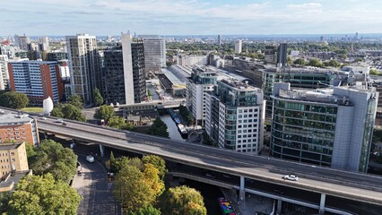 Paddington London Westway road UK ,drone,aerial