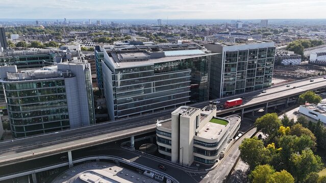 Paddington London Westway road UK ,drone,aerial