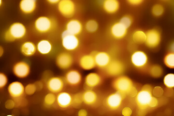 Obraz premium Christmas golden bokeh background magical night