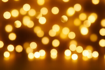 Obraz premium Christmas golden bokeh background magical night