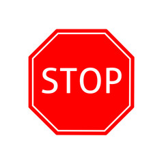 stop sign symbol vector on white background