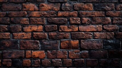 Obraz premium A textured red brick wall reveals rustic architecture and weathered masonry in warm tones, highlighting its industrial aesthetic and historical building character.