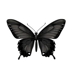 Black Butterfly in cartoon, doodle style . Image for t-shirt, web, mobile apps and ui. Isolated 2d vector illustration in logo, icon, sketch style on white background