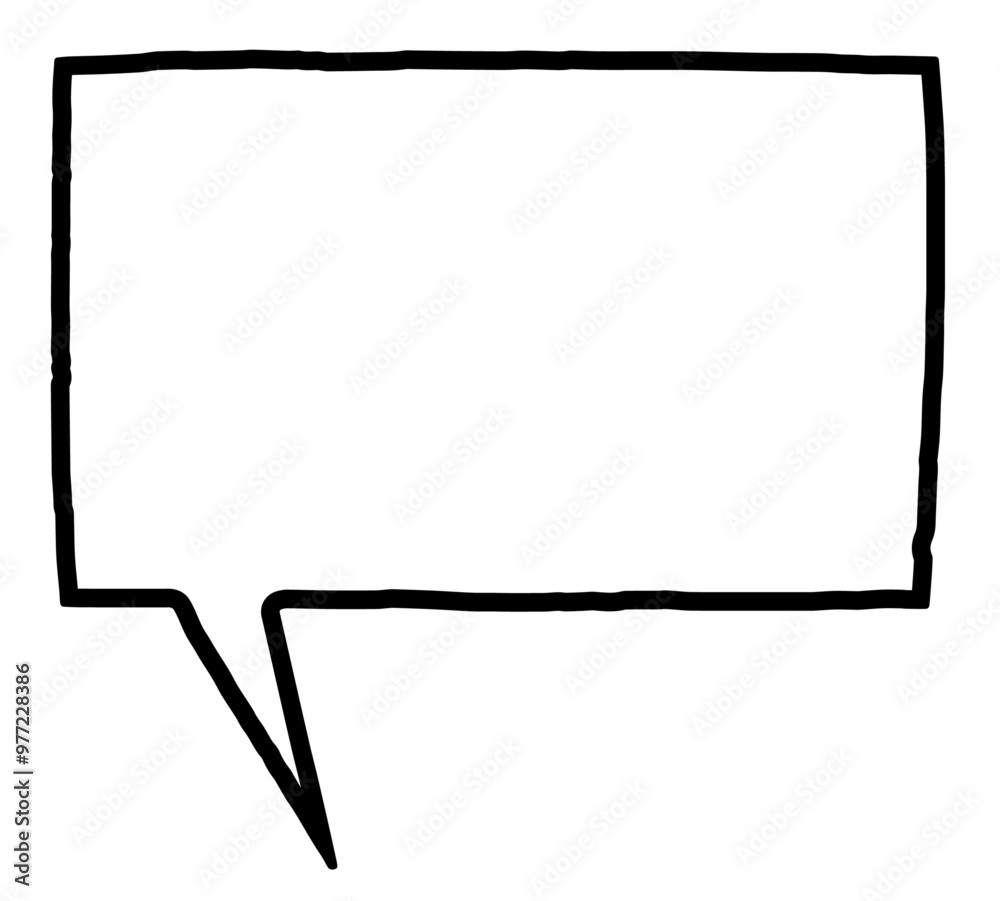 Poster simple blank cut out communication message speech bubble with rough edges and copy space for text, v