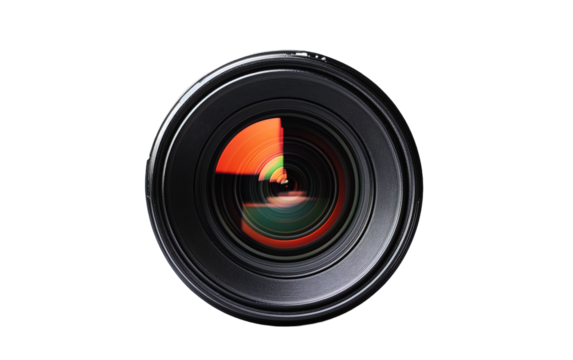 Front close-up shot of camera on white background,png