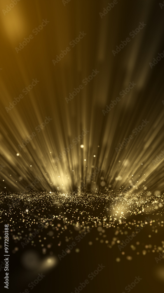 Poster glitter light blue particles abstract background flickering particles with bokeh effect. render in a