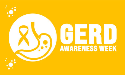 GERD Awareness week (Gastroesophageal reflux disease) is observed every year in November. Holiday concept. suitable for placard, background,Greeting Card, Poster design template with text inscription,