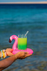 cocktails by the sea. Selective focus.