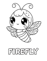 Firefly Baby Animal Cartoon Coloring book with name