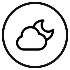 Editable night sky, moon and cloud vector icon. Part of a big icon set family. Perfect for web and app interfaces, presentations, infographics, etc