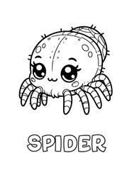 Spider Baby Animal Cartoon Coloring book with name