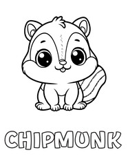 Chipmunk Baby Animal Cartoon Coloring book with name