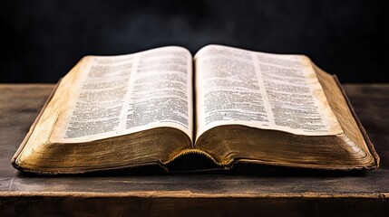 Obraz premium An open book resting on a table, its pages gently turning, inviting readers to explore the world of knowledge and imagination within its text.