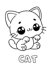 Cat Baby Animal Cartoon Coloring book with name