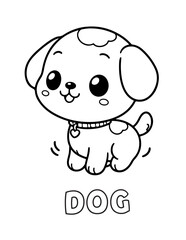 Dog Baby Animal Cartoon Coloring book with name