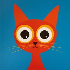 Obraz premium A Cat With Big Eyes And Whiskers, a high resolution AI illustration