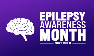 National epilepsy awareness month campaign observed in November . Holiday concept. suitable for placard, background,Greeting Card, Poster design template with text inscription, standard Social Media P