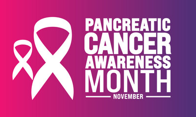 Pancreatic Cancer awareness month is observed every year in November
Holiday concept. suitable for placard, background,Greeting Card, Poster design template with text inscription, standard Social Medi