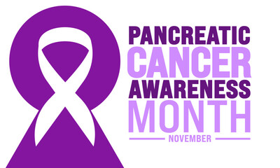 Pancreatic Cancer awareness month is observed every year in November
Holiday concept. suitable for placard, background,Greeting Card, Poster design template with text inscription, standard Social Medi