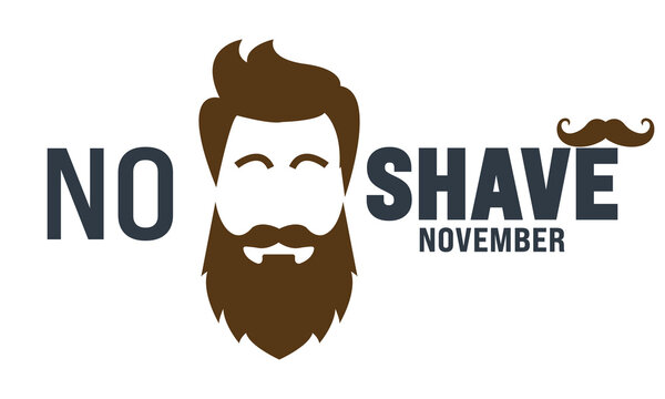 Prostate Cancer Awareness Month. No shave november.
Holiday concept. suitable for placard, background,Greeting Card, Poster design template with text inscription, standard Social Media Post.