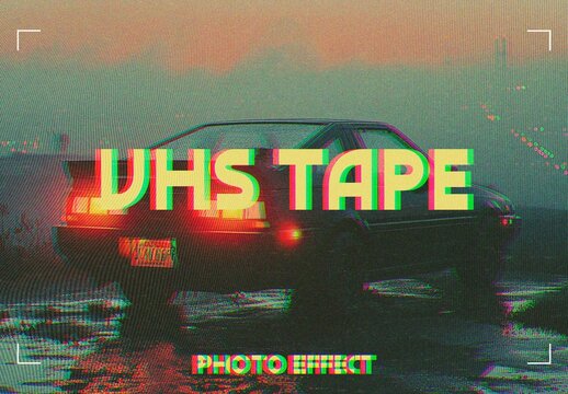 VHS Tape Photo Effect Mockup
