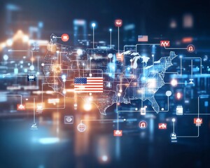 Abstract design showing the American electoral process