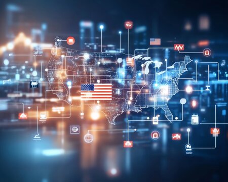 Abstract design showing the American electoral process