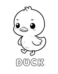 Duck Baby Animal Cartoon Coloring book with name