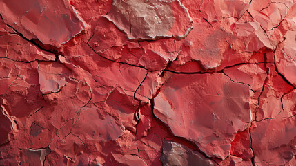 Bold abstract design with vivid red cracked texture, evoking feelings of energy and intensity in a rugged and dramatic composition with deep contrasts.
