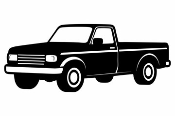 
Pickup silhouette, pickup graphic vector, pickup truck black icon isolated on white background