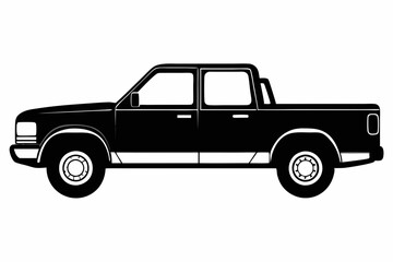 
Pickup silhouette, pickup graphic vector, pickup truck black icon isolated on white background