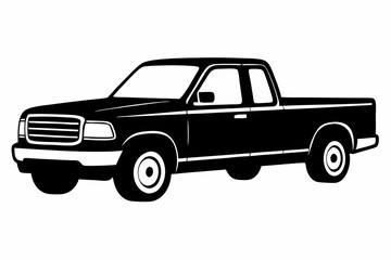 
Pickup silhouette, pickup graphic vector, pickup truck black icon isolated on white background
