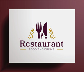 Restaurant Logo, menu with a picture of a restaurant and drinks, use any more.