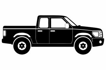 
Pickup silhouette, pickup graphic vector, pickup truck black icon isolated on white background