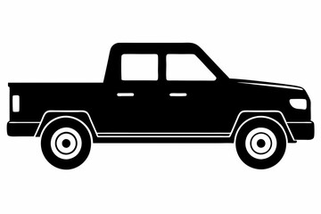  Pickup silhouette, pickup graphic vector, pickup truck black icon isolated on white background © Trendy CraftSVG 