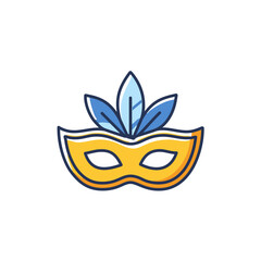Venetian mask with feathers vector icon art design