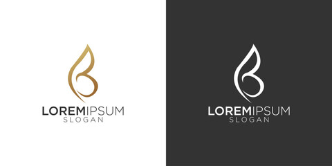 Line letter B logotype. Abstract geometric logo icon vector sign.	