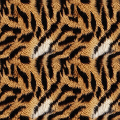 Beautiful tiger fur brown white and black pattern  seamless wallpaper