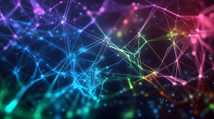 Fototapeta premium Brain Activity Visual. A close-up depiction of a neural network with illuminated synapses, symbolizing connectivity and brain activity.