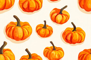 Pumpkin Seamless Pattern Halloween Pumpkin Background Groovy Pumpkin Pattern.