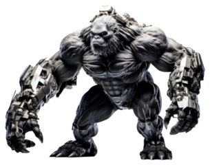 PNG Cyborg gorilla bodybuilder electronics accessories.