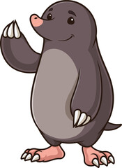 Cartoon happy mole character vector illustration