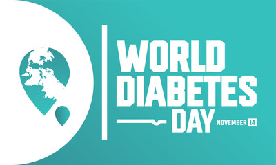 World Diabetes day is observed every year on November 14 .Holiday concept  template with text inscription.perfect  for  background,Greeting Card, Poster, Banner, Web and Social Media Post. 