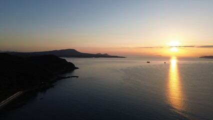 Drone view of Fukue, Goto, Nagasaki, Japan